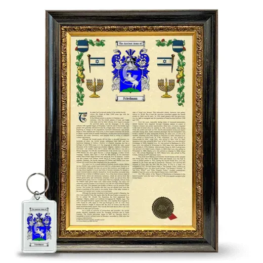 Friedman Framed Armorial History and Keychain - Heirloom