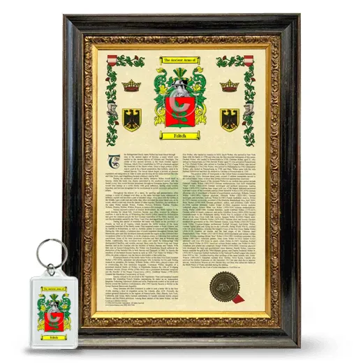 Fritch Framed Armorial History and Keychain - Heirloom