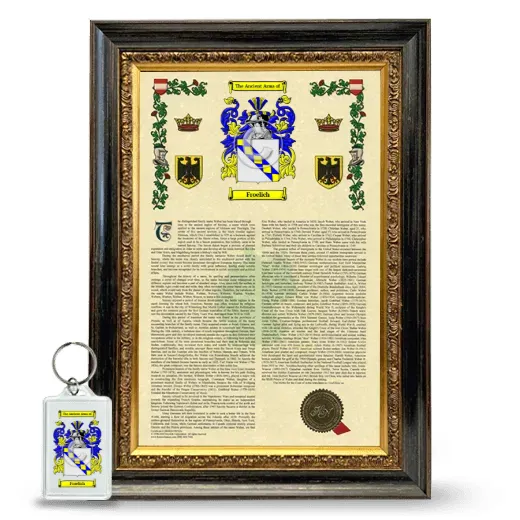 Froelich Framed Armorial History and Keychain - Heirloom