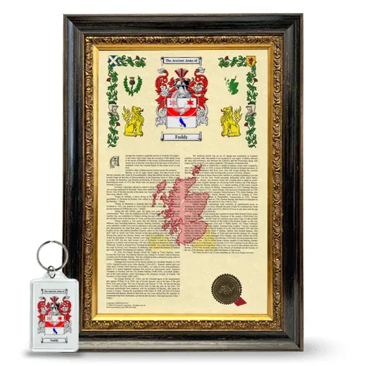 Fuddy Framed Armorial History and Keychain - Heirloom