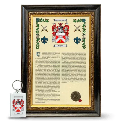 Fugere Framed Armorial History and Keychain - Heirloom