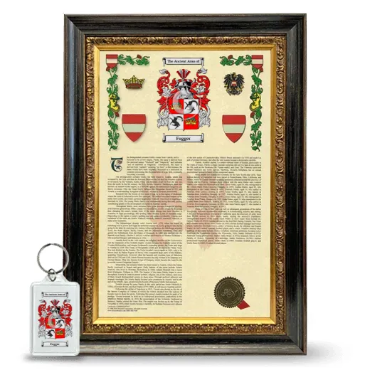Fugger Framed Armorial History and Keychain - Heirloom