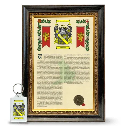Fulghum Framed Armorial History and Keychain - Heirloom