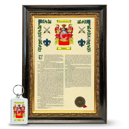 Fuquay Framed Armorial History and Keychain - Heirloom