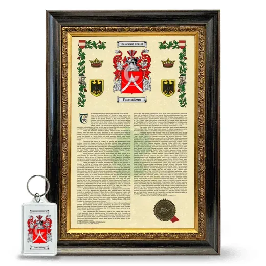 Furstenberg Framed Armorial History and Keychain - Heirloom