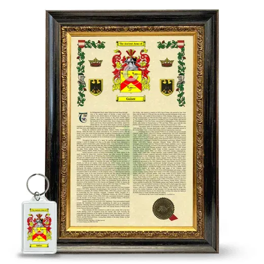Gaiser Framed Armorial History and Keychain - Heirloom