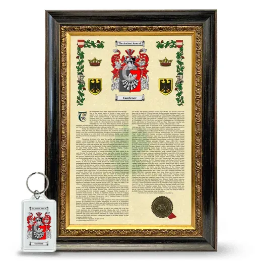 Gardener Framed Armorial History and Keychain - Heirloom
