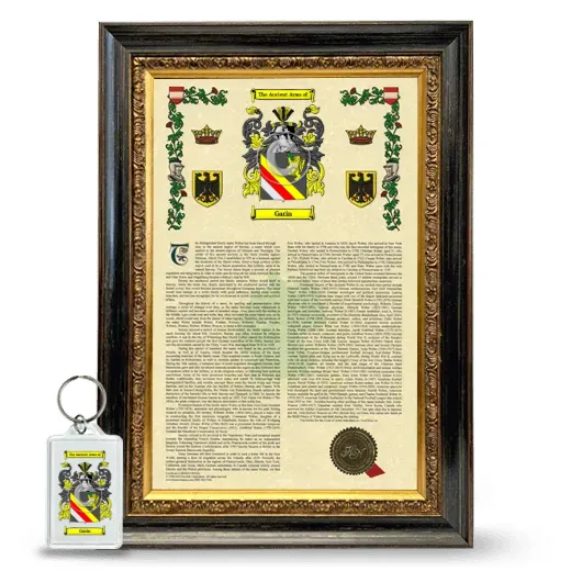 Garin Framed Armorial History and Keychain - Heirloom