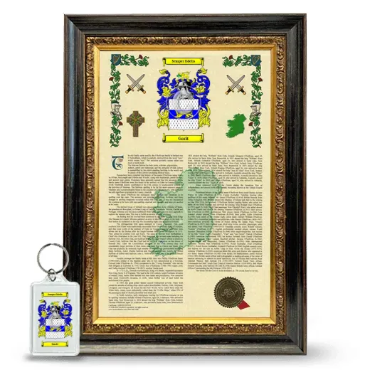 Garit Framed Armorial History and Keychain - Heirloom
