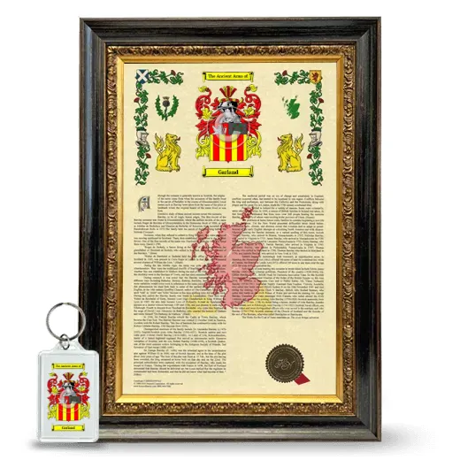 Garland Framed Armorial History and Keychain - Heirloom
