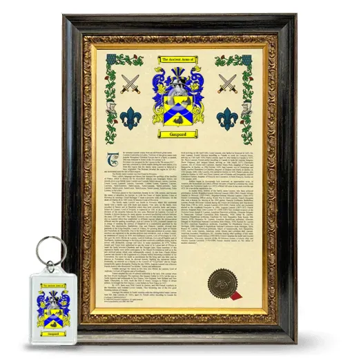 Gaspard Framed Armorial History and Keychain - Heirloom