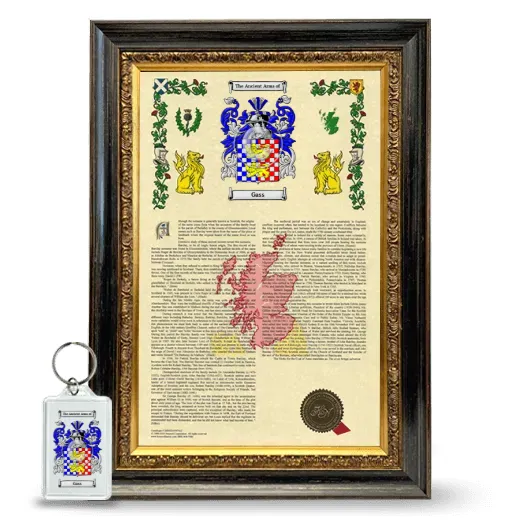 Gass Framed Armorial History and Keychain - Heirloom