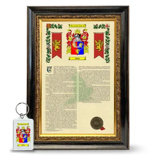 Gatts Framed Armorial History and Keychain - Heirloom