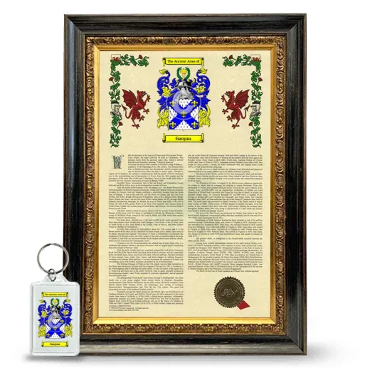 Gauyan Framed Armorial History and Keychain - Heirloom