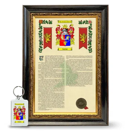 Gaytan Framed Armorial History and Keychain - Heirloom