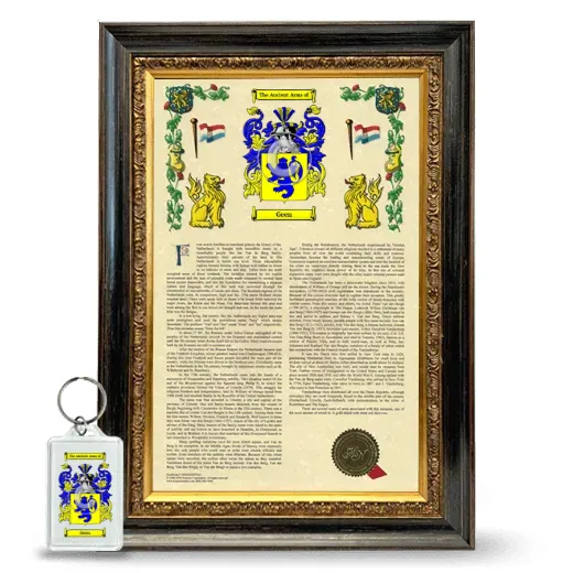 Geen Framed Armorial History and Keychain - Heirloom