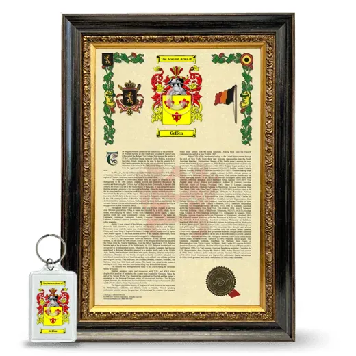 Geffen Framed Armorial History and Keychain - Heirloom