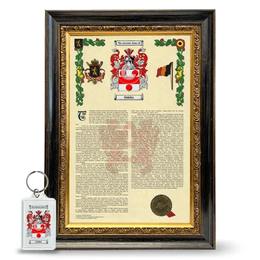 Geisler Framed Armorial History and Keychain - Heirloom