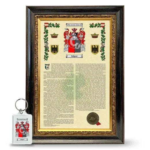 Gelgoot Framed Armorial History and Keychain - Heirloom
