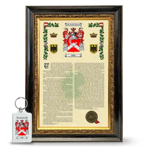 Geltz Framed Armorial History and Keychain - Heirloom