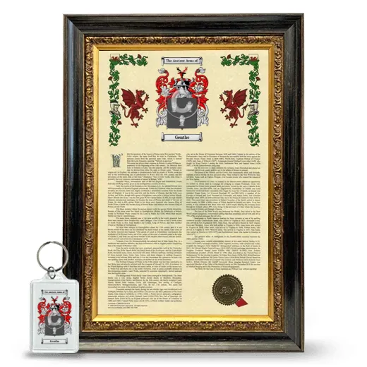Genthe Framed Armorial History and Keychain - Heirloom
