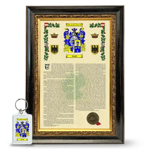 Gentil Framed Armorial History and Keychain - Heirloom