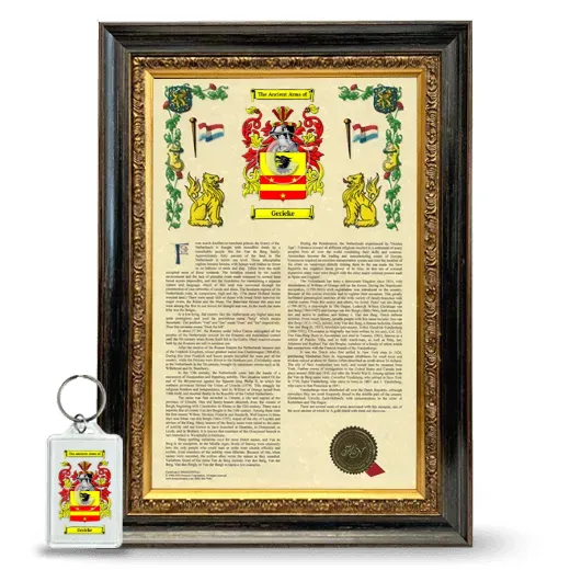 Gericke Framed Armorial History and Keychain - Heirloom