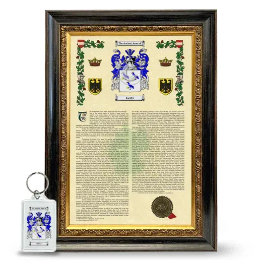 Gertz Framed Armorial History and Keychain - Heirloom