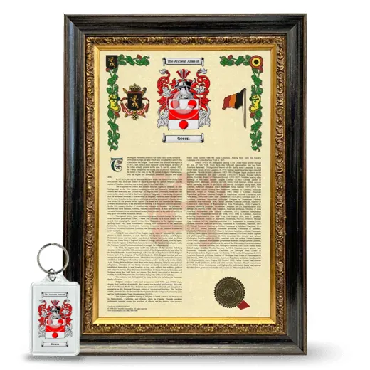 Gesen Framed Armorial History and Keychain - Heirloom