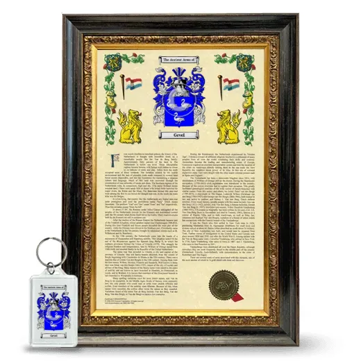 Gevel Framed Armorial History and Keychain - Heirloom