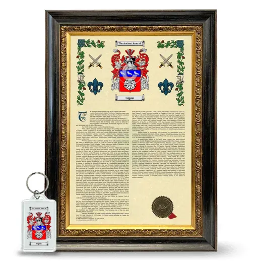 Gigon Framed Armorial History and Keychain - Heirloom