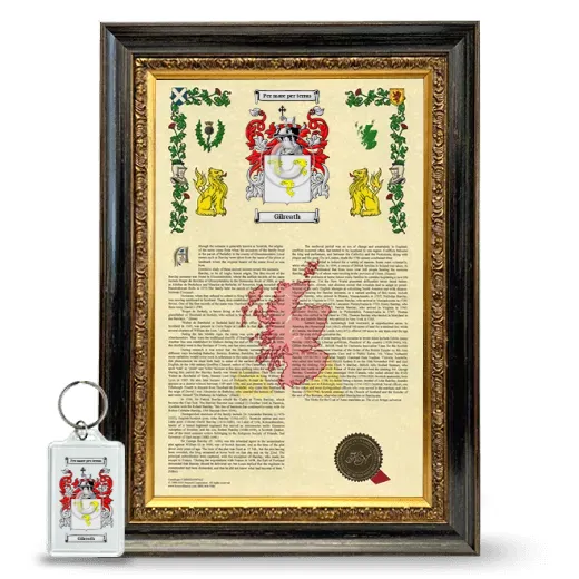 Gilreath Framed Armorial History and Keychain - Heirloom