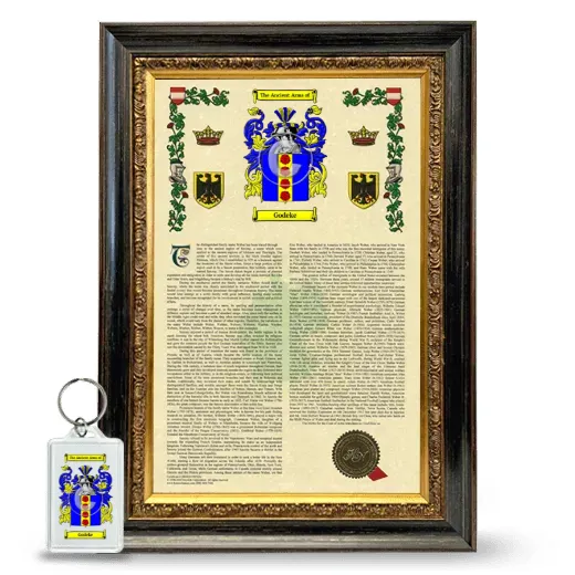 Godeke Framed Armorial History and Keychain - Heirloom