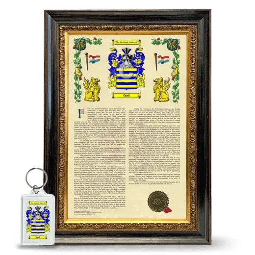 Goel Framed Armorial History and Keychain - Heirloom