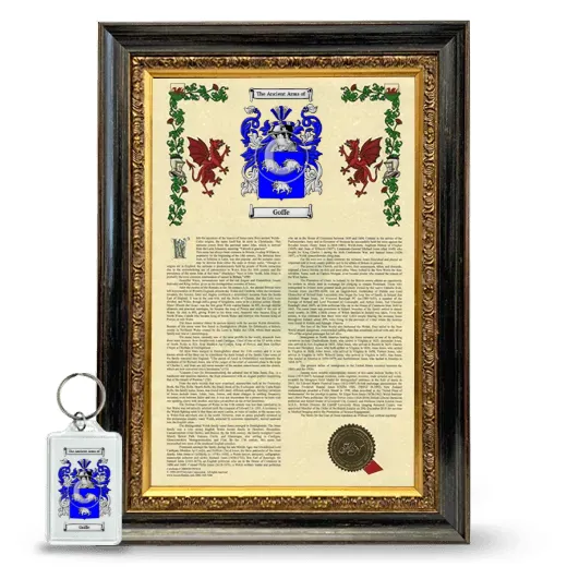 Goffe Framed Armorial History and Keychain - Heirloom