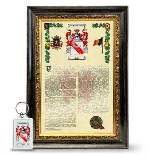 Gohn Framed Armorial History and Keychain - Heirloom