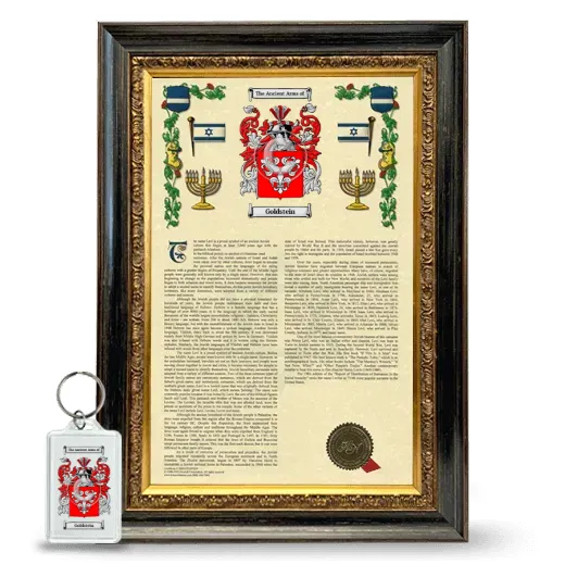 Goldstein Framed Armorial History and Keychain - Heirloom
