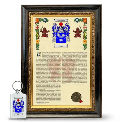 Goos Framed Armorial History and Keychain - Heirloom