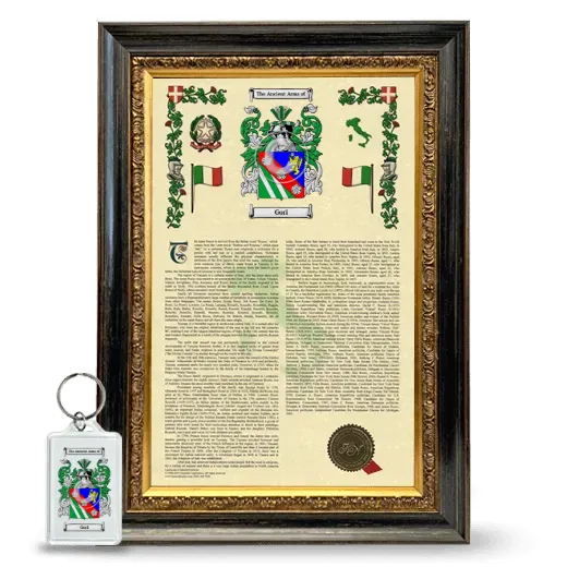 Gori Framed Armorial History and Keychain - Heirloom