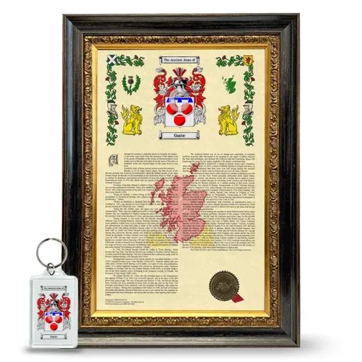Gorte Framed Armorial History and Keychain - Heirloom