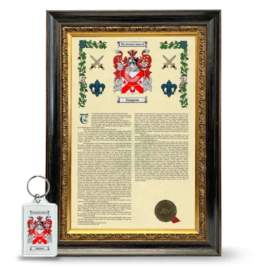 Gougeon Framed Armorial History and Keychain - Heirloom