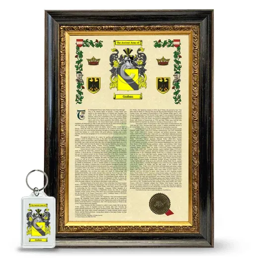 Graban Framed Armorial History and Keychain - Heirloom
