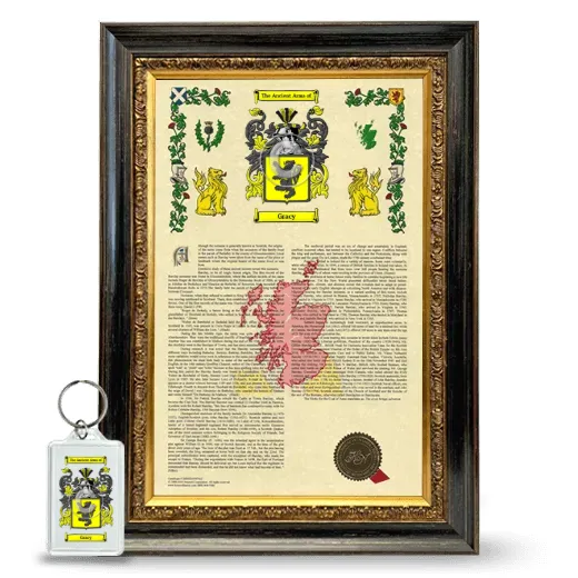 Gracy Framed Armorial History and Keychain - Heirloom