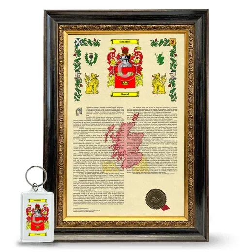 Grand Framed Armorial History and Keychain - Heirloom