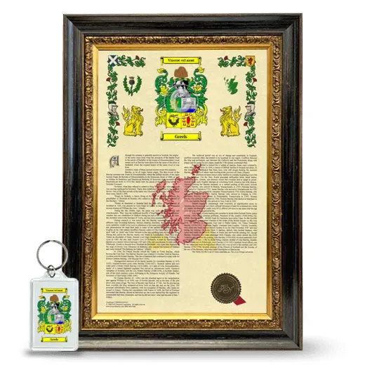 Greels Framed Armorial History and Keychain - Heirloom
