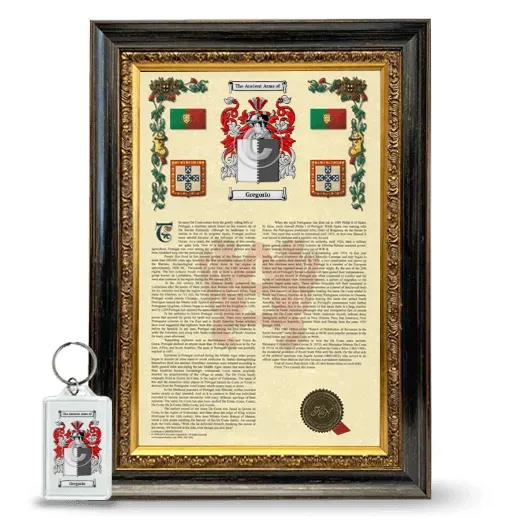 Gregorio Framed Armorial History and Keychain - Heirloom