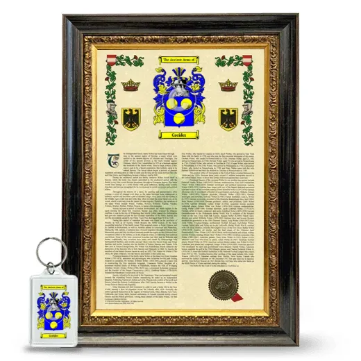 Greider Framed Armorial History and Keychain - Heirloom