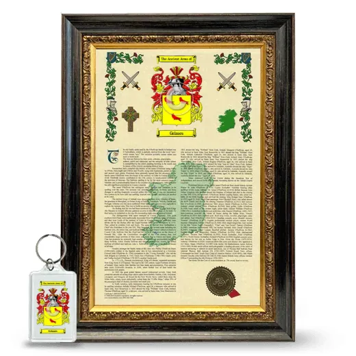 Grimes Framed Armorial History and Keychain - Heirloom