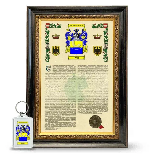 Grogg Framed Armorial History and Keychain - Heirloom