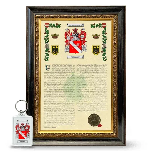 Grunauer Framed Armorial History and Keychain - Heirloom